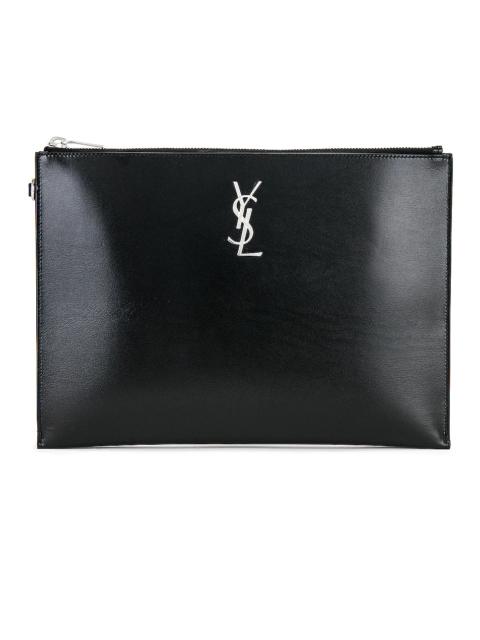 SAINT LAURENT Monogram Zippered Tablet Holder