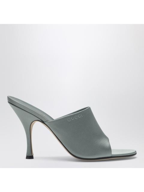GUCCI Gucci Ocean Green Satin Slider Sandal Women