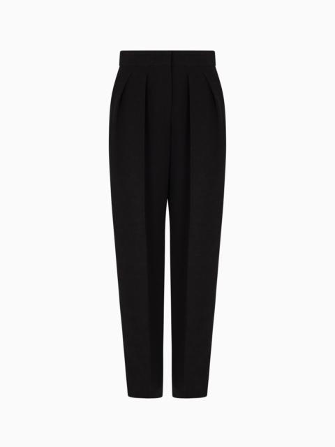 GIORGIO ARMANI SILK CADY TROUSERS WITH PLEATS