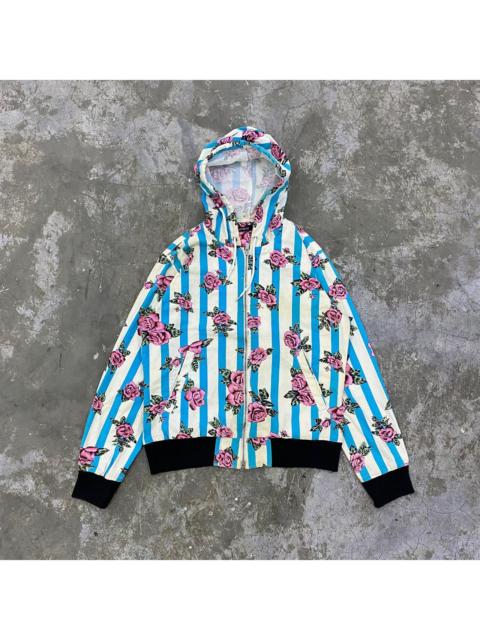 Other Designers Joyrich LA Tokyo Stripe Floral Hoodie Jacket