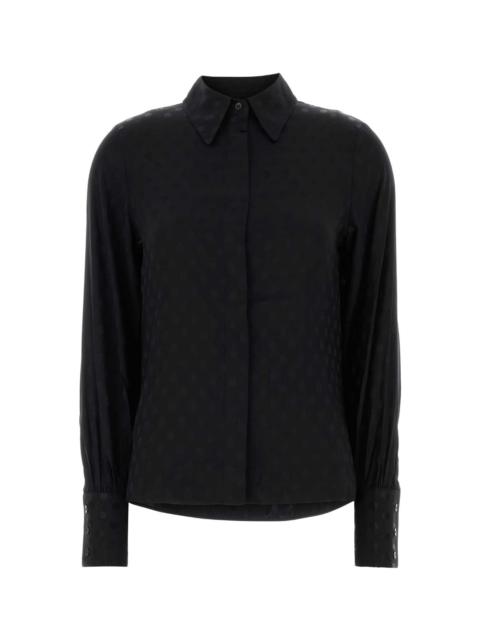 Isabel Marant Black Stretch Silk Teysa Shirt