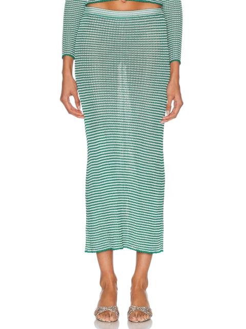 CALLE DEL MAR Micro Stripe Rib Skirt