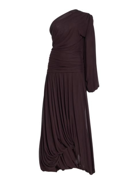 Proenza Schouler Gabri Pleated Midi Dress brown