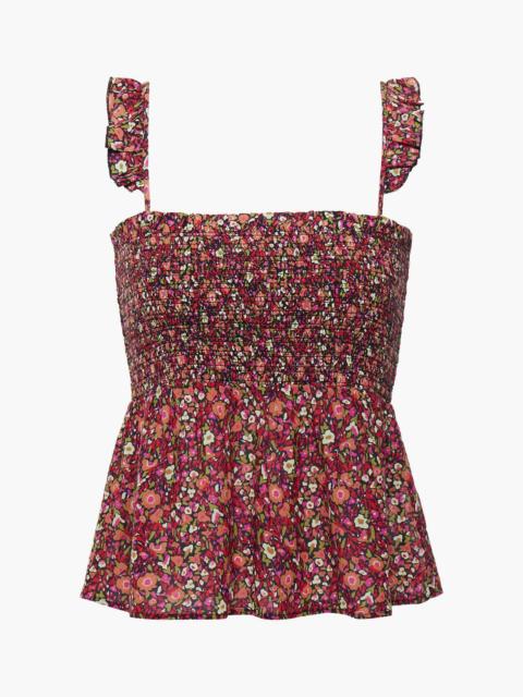 ba&sh Sweety shirred floral-print crepe top