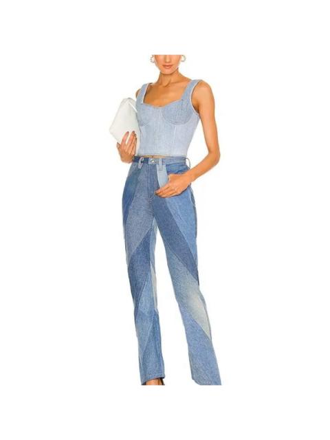 Other Designers EB Denim - New! EB‎ Denim Vien Straight Leg in Blue Patchwork Size Small $400