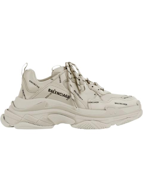 Balenciaga All Over Logo Triple S Beige Black