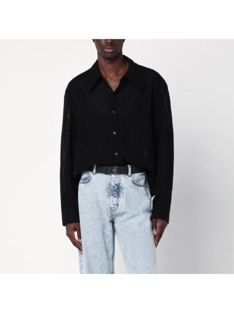 Séfr Sefr Black Wes Shirt In Mesh Cotton Men