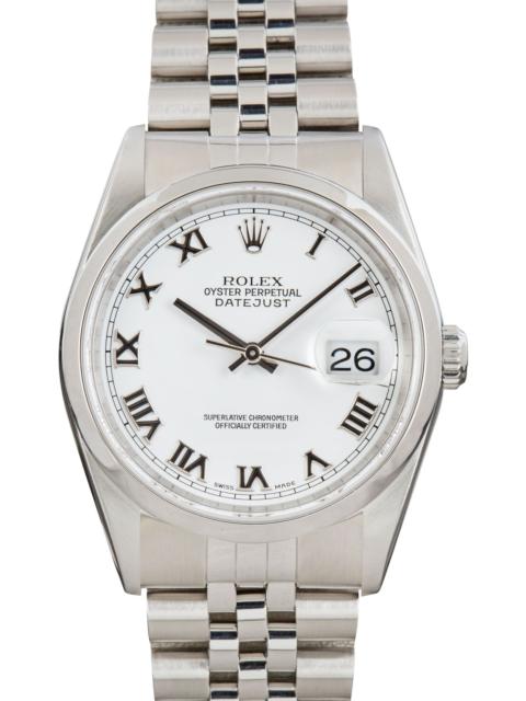 ROLEX Rolex Datejust 36 Ref 16200 White Roman Dial