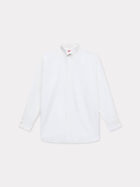 KENZO Stand collar oversized shirt in cotton poplin