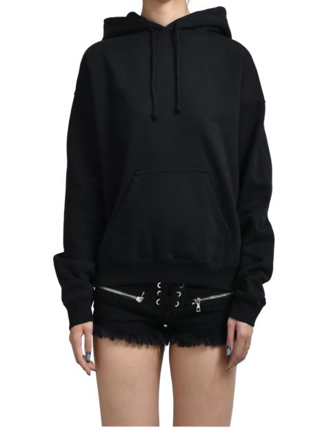 VETEMENTS LOGO FITTED HOODIE / BLK