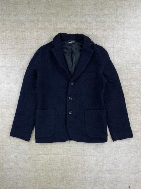 Other Designers Blue Blue Japan × Indigo × Vintage - Vtg BLUE BLUE JAPAN ARIGATO Pure Indigo Knit Button Jacket