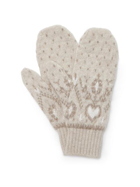 KHAITE Christel Cashmere Mittens ivory