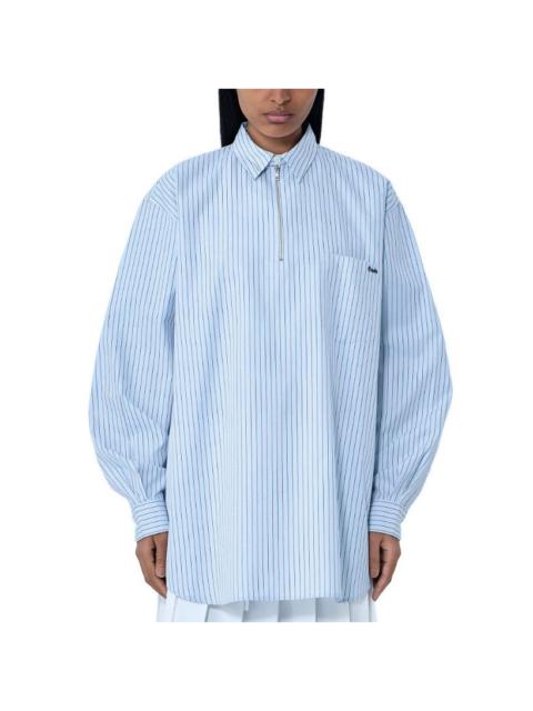 Prada PRADA Blue Half Zip Shirt New & Authentic (Women's size:IT 4