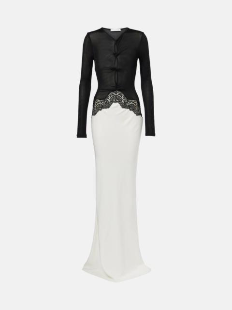 CHRISTOPHER ESBER Lace-trimmed maxi dress