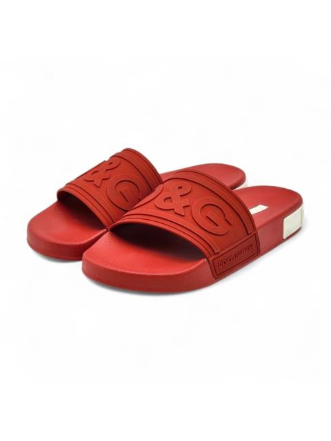 Dolce & Gabbana Saint Barth Rubber Pool Slides in Red EU 39 US 9 - New $320