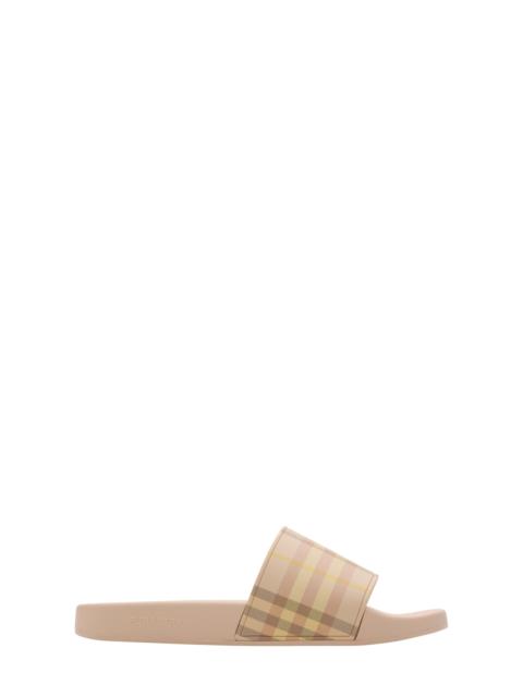 Burberry burberry Furley Check Slide Sandal in Teacup Ip Check at Nordstrom
