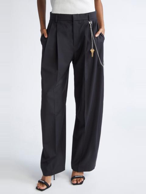 Alexander Wang Alexander Wang Pleated Balloon Leg Pants with Detachable Chain Detail in Black at Nordstrom