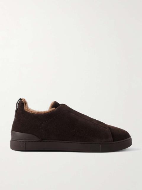 Triple Stitch™ Shearling-Lined Suede Slip-On Sneakers