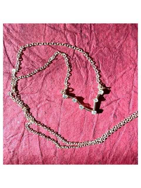 Unbranded - Gold Plated Necklace Aquarius Zodiac Sign Constellation Cubic Zirconia