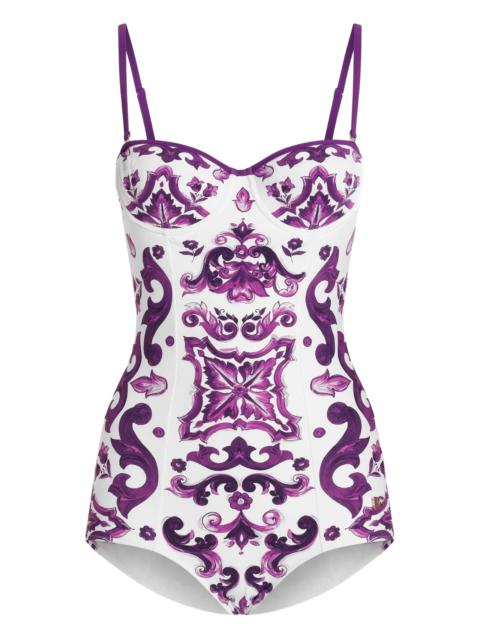 Dolce & Gabbana Maiolica-print swimsuit