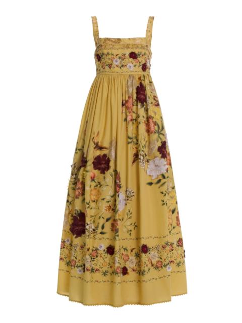 Agua by Agua Bendita Barbara Embroidered Midi Dress yellow
