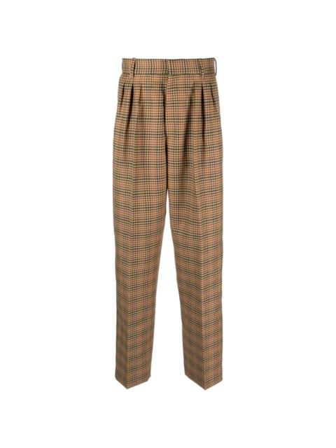 KENZO checkered pleated tailored trousers