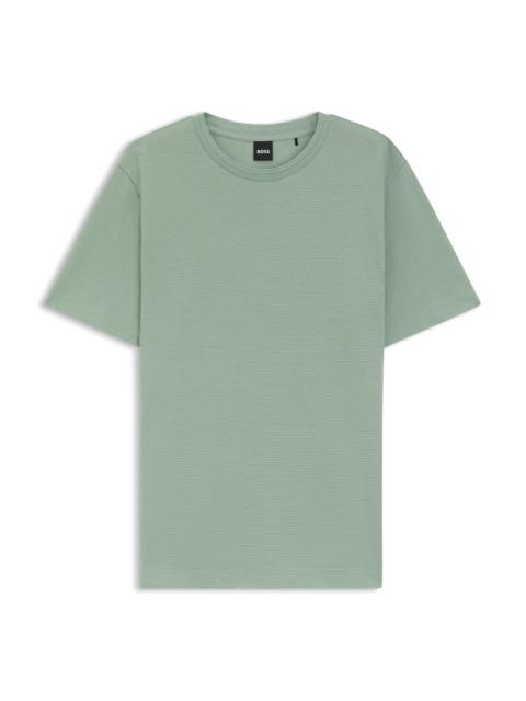 BOSS BUBBLE-JACQUARD STRUCTURE T-SHIRT IN A COTTON BLEND