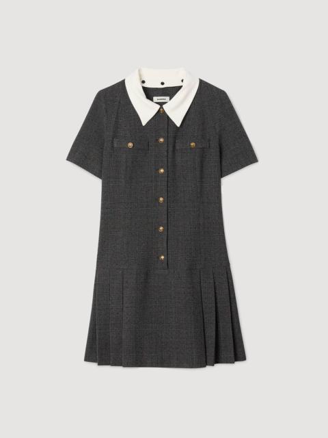 Sandro MINI PLEATED DRESS WITH RHINESTONES