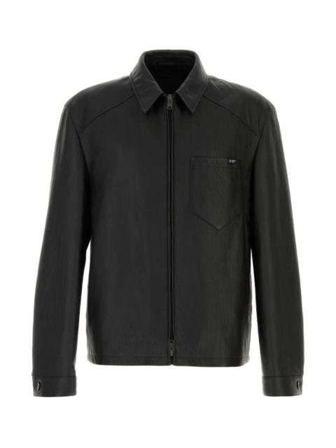 Prada Prada Men Black Leather Jacket