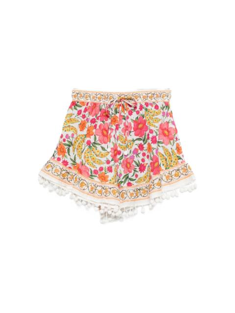 FARM RIO Shorts White, Pink