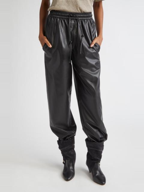 Isabel Marant Étoile Isabel Marant Étoile Nereane Faux Leather Drawstring Pants in Black at Nordstrom
