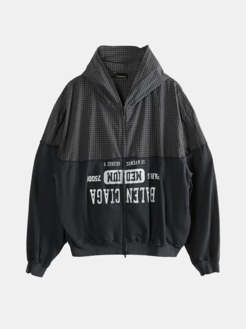 BALENCIAGA 850817-TTM10-1000 Patched Hooded Shirt