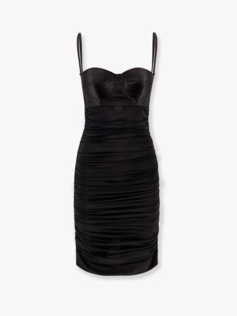 Dolce & Gabbana Dolce & Gabbana Viscose Blend Dress with Bra Detail Black