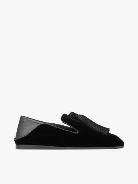 JIMMY CHOO Eliot Slipper
Black Velvet Slippers with Tassel