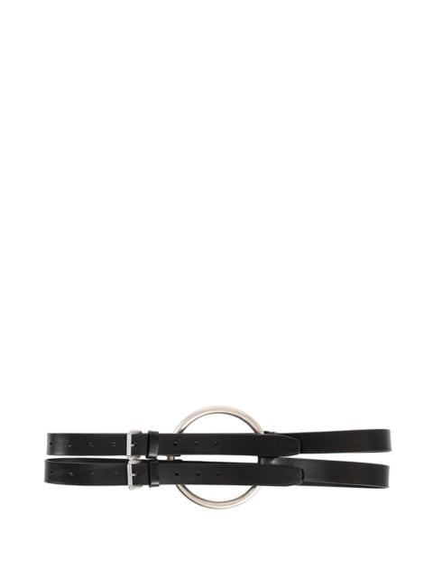 Ann Demeulemeester Bobby Double Belt In Oily Calfskin