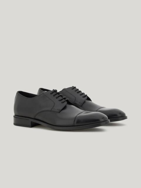 Canali DERBY IN BLACK DISTRESSED CALFSKIN