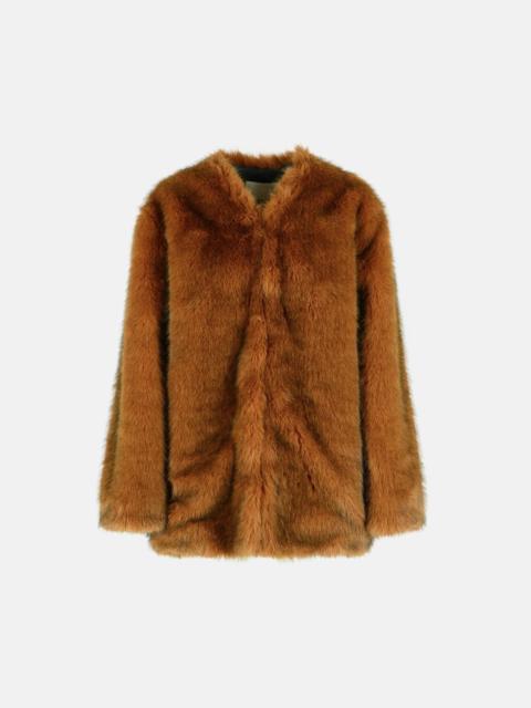 Isabel Marant 'AGLAE' BROWN POLYESTER FAUX FUR COAT