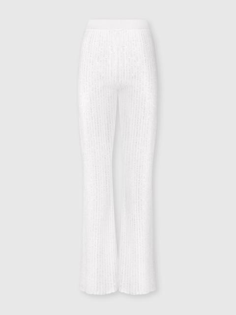 Missoni Ribbed Viscose Lamé Straight Trousers with Sequins