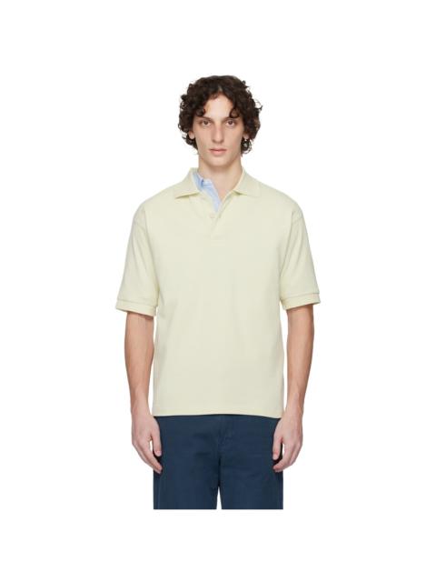 AURALEE Green Pima Cotton Heavy Pique Polo
