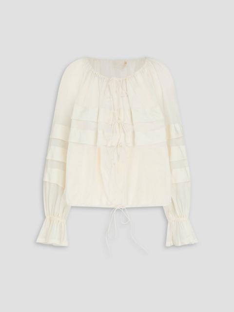ULLA JOHNSON Cora cotton and silk-blend voile blouse