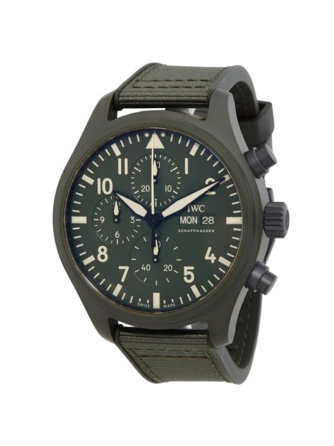 IWC Schaffhausen Pre-owned IWC Pilot Top Gun Woodland Chronograph Green Dial Men's Watch IW389106