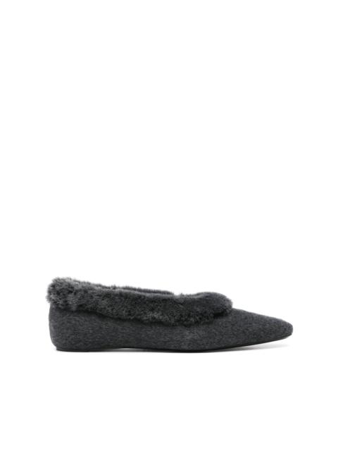 shearling-trim ballerinas
