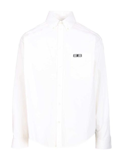 BALENCIAGA Cotton Poplin Button-Down Shirt Shirts White