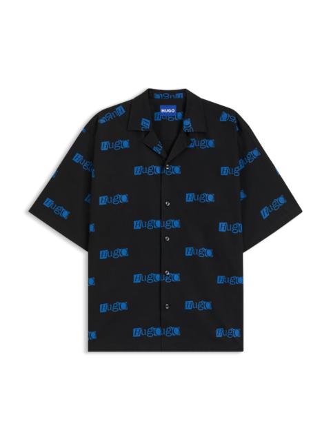 HUGO RELAXED-FIT SHORTS IN PRINTED COTTON POPLIN