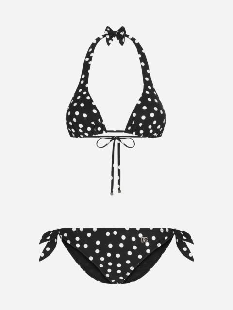 Dolce & Gabbana Polka-dot triangle bikini