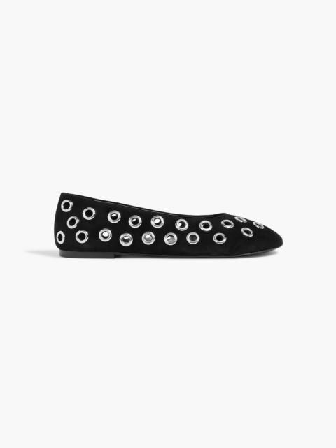 Proenza Schouler Glove eyelet-embellished suede flats