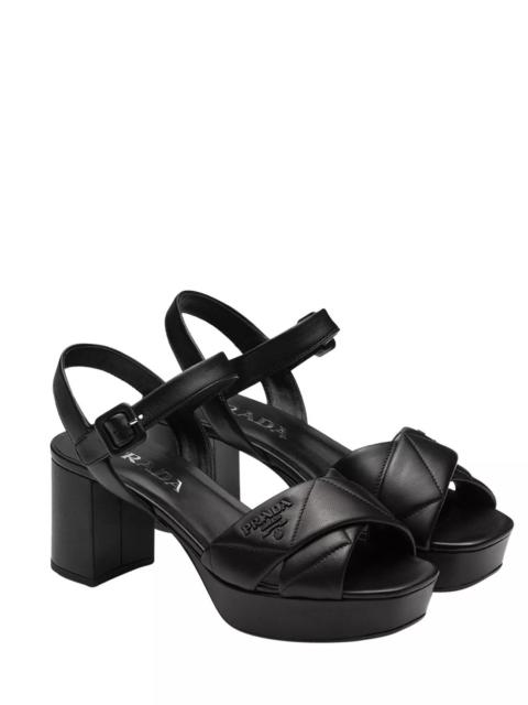 Prada Women's Quilted Nappa Leather Platform Sandals