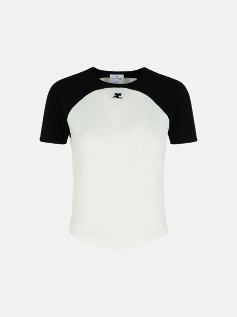courrèges WHITE COTTON T-SHIRT