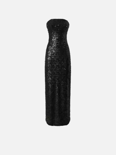 PINKO LONG DRESS WITH SEQUINS