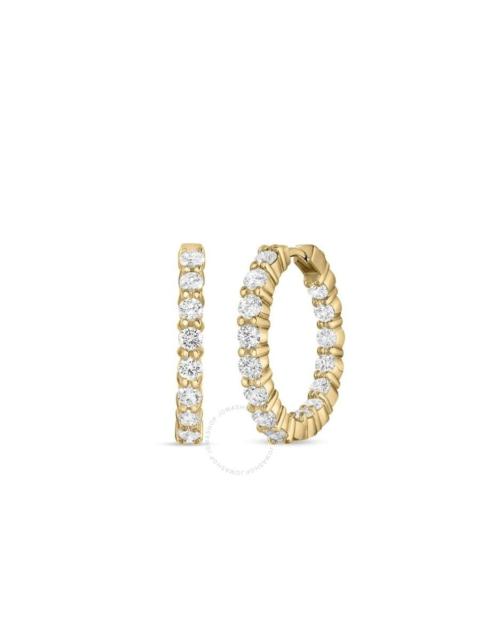 ROBERTO COIN Roberto Coin 18K Yellow Gold Small Inside Outside The Perfect Diamond Hoop Earrings